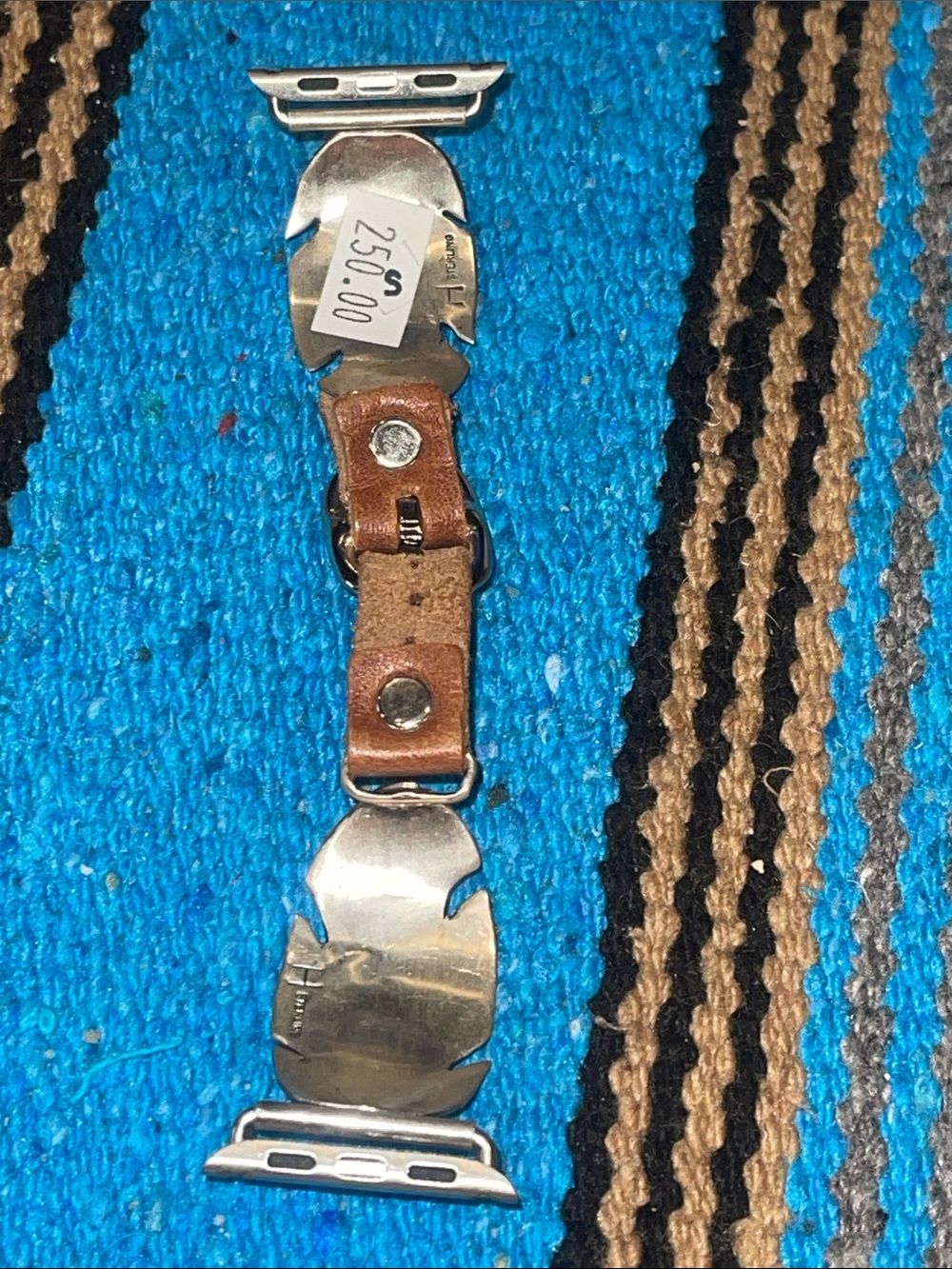 Brown Leather Strap with Silver Feather Accents - Picture 4 of 4